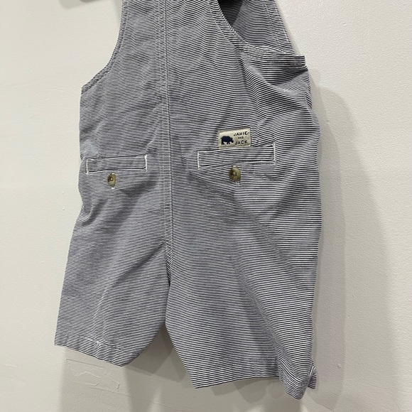 Janie And Jack Stripe Cotton Overall Shortalls Size 3-6 month - Picture 5 of 6